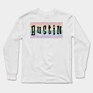 LGBTQ PATTERN AMERICA AUSTIN Long Sleeve T-Shirt